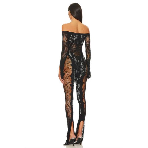 POSTER GIRL Adella Jumpsuit Shapewear Off The Shoulder Jumpsuit in Black One Siz - Picture 3 of 3